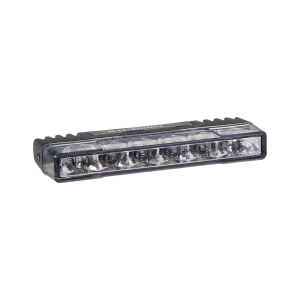 Modrý LED predátor do mriežky 12/24V - 6x 3W / 19 režimov výstražného blikania / ECE R65 (90x13x35mm)