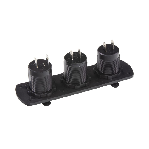 Zapojenie trojitej 12/24V nabíjačky do panelu CL, Voltmeter, 2x USB nabíjačka QC3.0/PD