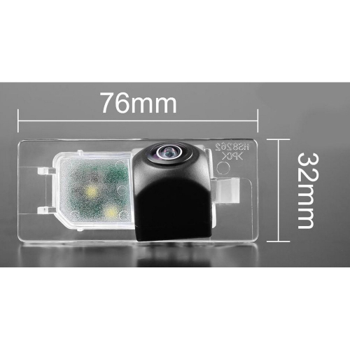 Rozmery parkovacej kamery AHD/CVBS do vozidla AUDI, Superb II Combi, Yeti 2012-, Octavia III