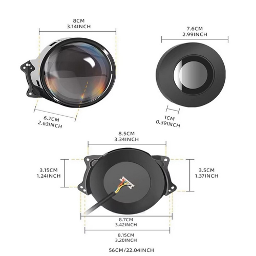 Rozmery LED projektorov "Devil Eyes"