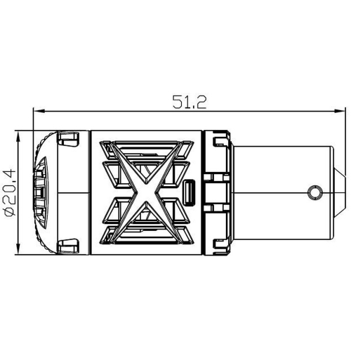 Rozmery 23W oranžových CANBUS LED autožiaroviek BA15s