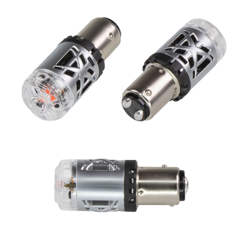 Červené Canbusové 23W LED autožiarovky BAY15D