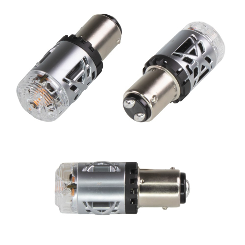 Oranžové Canbusové 23W LED autožárovky BAY15D