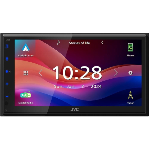 Multimediální 1DIN / 2DIN autorádio JVC KW-M695DBW s DAB+ / FM / 6,8" displej / USB / AUX / Bluetooth / Apple CarPlay / Android Auto