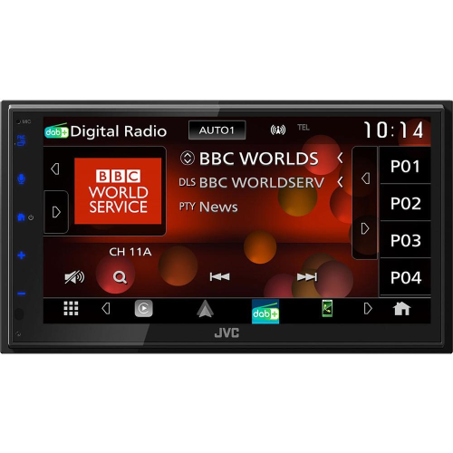 Ovládání 1DIN/2DIN autorádia JVC KW-M695DBW s DAB+ / FM / 6,8" displej / USB / AUX / Bluetooth / Apple CarPlay / Android Auto