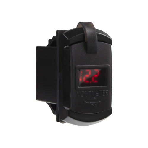 Červený voltmeter 12/24V nabíjačky USB QC3.0 s USB-C