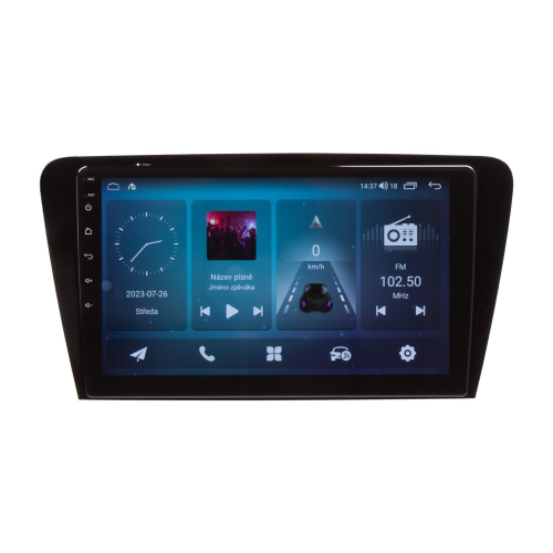 Multimediálne autorádio Škoda Octavia III 2013-2018 s 10,1" LCD, Android, WI-FI, GPS, CarPlay, 4G, Bluetooth