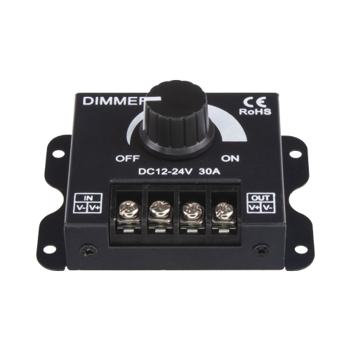 Použitie nastaviteľného 12/24V 30A stmievača pre LED pásiky