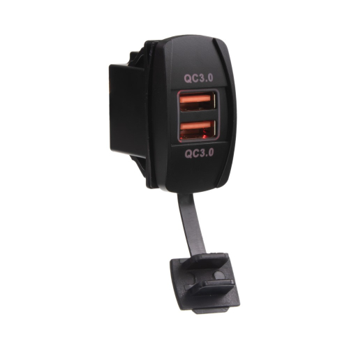 2x USB nabíjačka QC3.0, "Rocker" 12/24V, 48W