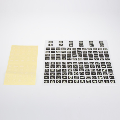 Nálepky 12/24V multiprepínača s 2x kolískovými spínačmi, USB QC3.0, USB-C PD a voltmetrom