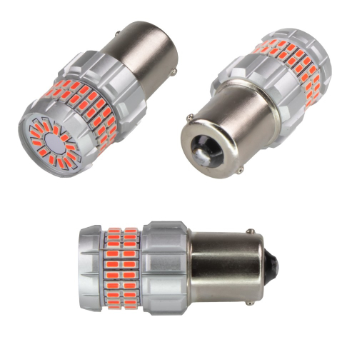 Použitie červených LED BA15S autožiaroviek 12V, 60LED/3014SMD, 360 °