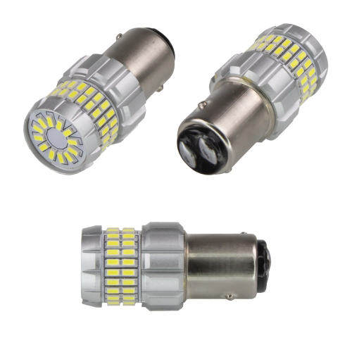 Použitie bielych LED BAY15d autožiaroviek 12V, 60LED/3014SMD, 360 °