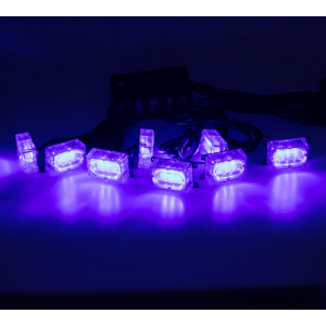 Modrý LED predátor do mriežky 12V - 8x LED svetlo
