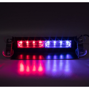 Vnútorný LED predátor 12/24V - 8x 3W LED modro-červený (245 x 55 x 118mm)