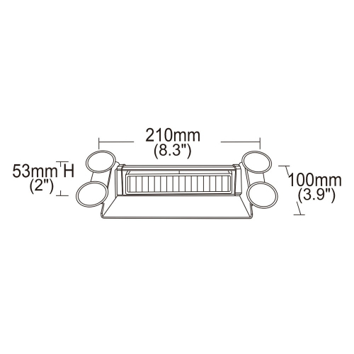 Rozměry 12/24V modrého 18W LED predátora