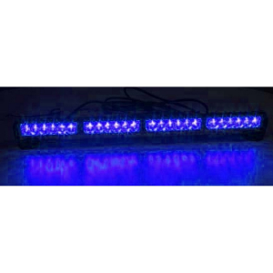 Vnútorná modrá LED alej 12V - 24x 1W LED / 8 režimov výstražného blikania / ECE R10 / 645mm