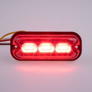 Červený LED predátor 12/24V - 3x 4W / 11 režimov výstražného blikania / ECE R10 (82x30x11mm)