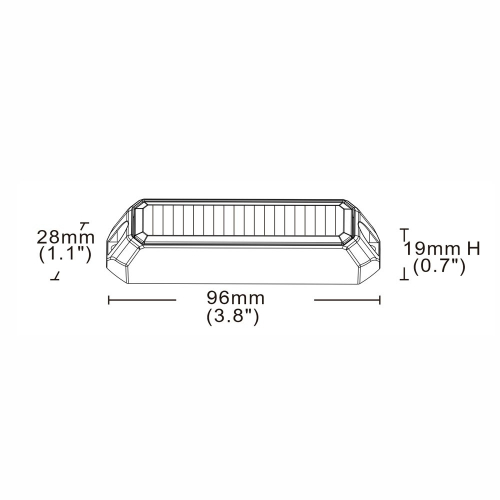 Rozmery 12/24V modrého 12W LED predátora