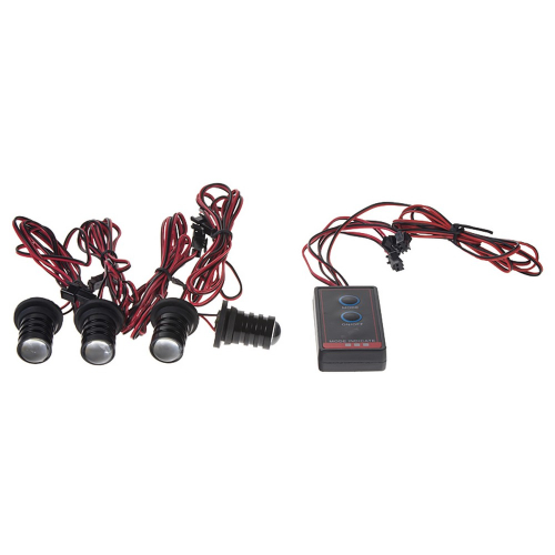 Sada stroboskopických 12V červených LED svetiel