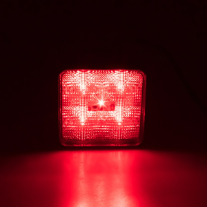 Červené výstražné LED světlo 12/24V - 5x 3W / střídavé blikání
