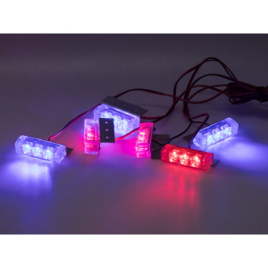 Modro-červený LED predátor do mřížky 12V - 4x LED světlo