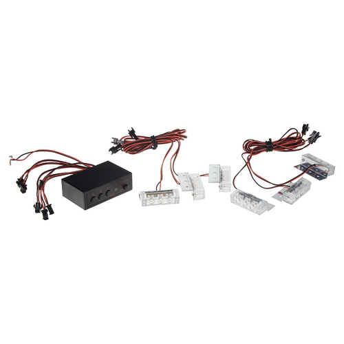 Modro-červený LED predátor do mriežky, 4x LED svetlo