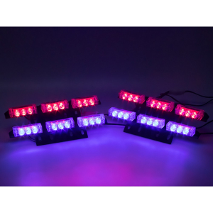 Modro-červený LED predátor do mřížky 12V - 6x LED světlo