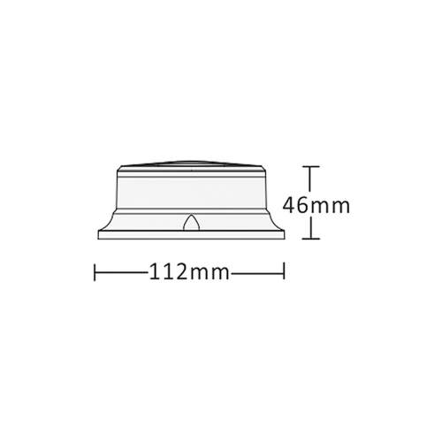 Rozmery 12/24V červeného 18W LED majáka na pevnú montáž
