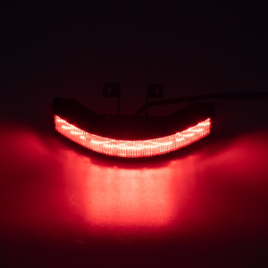 Červené výstražné LED svetlo 12/24V - 12x 3W / 26 režimov výstražného blikania / zahnuté / ECE R10