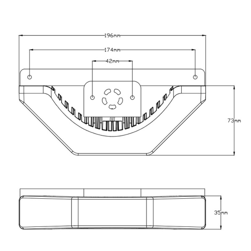 Rozmery 12/24V červeného 27W LED predátora