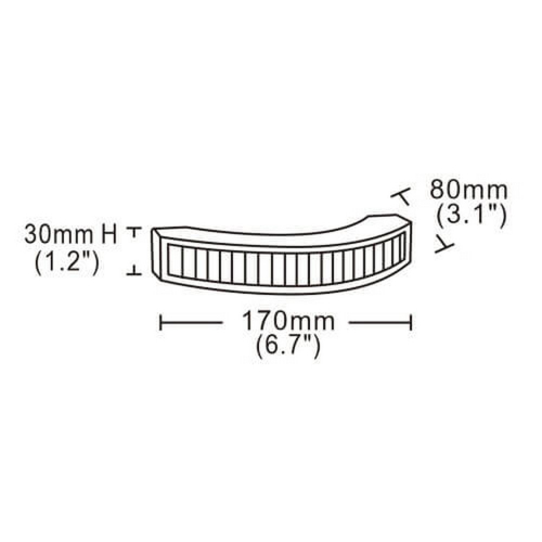 Rozmery 12/24V červeného zahnutého 36W LED predátora