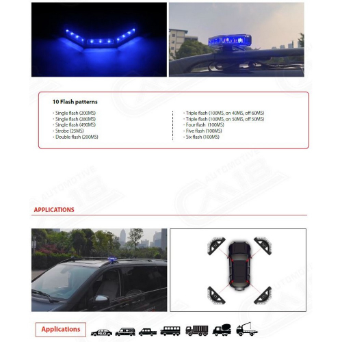Použití 12/24V modrého 27W LED predátora
