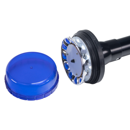 Voľba režimov 12/24V modrého 36W LED maják s teleskopickou tyčou na motorku