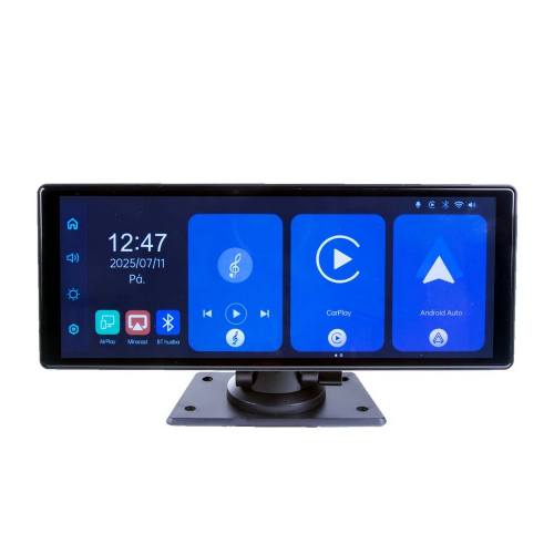 Použití multimediálního 10.26" monitoru s Apple CarPlay, Android auto, Bluetooth, micro SD, kamerový vstup