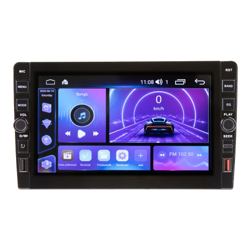 Multimediálne autorádio s 8" LCD, Android, WI-FI, GPS, CarPlay, Bluetooth, 4G, 3x USB