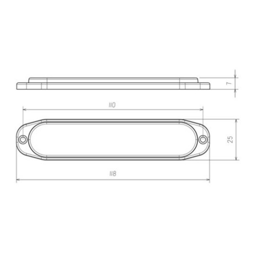 Rozměry 12/24V modro-červeného 36W LED predátora