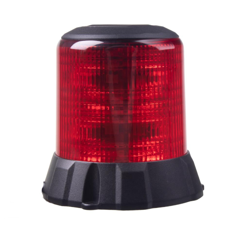 Robustný červený LED maják, čierny hliník, 96W, ECE R65