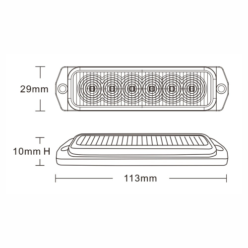 Rozmery 12/24V červeného 30W LED predátora