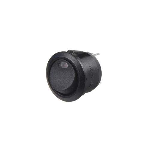 Spínač kolískový okrúhly 20A červená LED