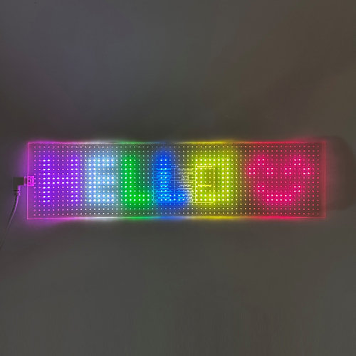 LED matrix panel "Devil eyes", transparentní, 10 x 39,5 cm