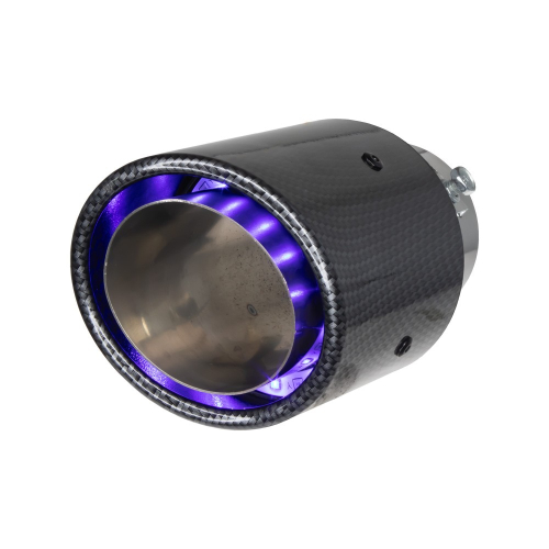 Tuningová kocovka na výfuk s červeným/modrým LED podsvícením
