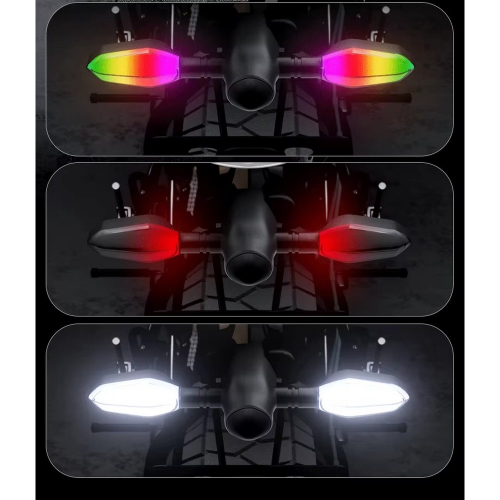 Efekty motocyklových LED blinkrů s projekcí