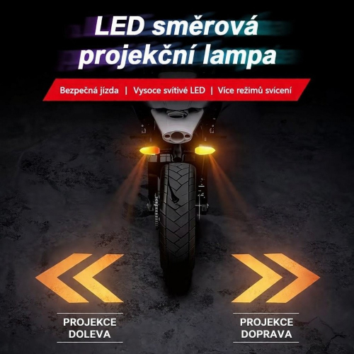 Montáž motocyklových LED blinkrů s projekcí