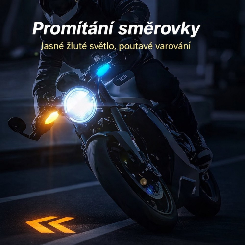Funkce motocyklových LED blinkrů s projekcí