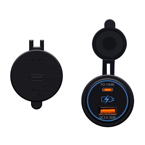 Použitie 12/24V nabíjačky USB QC3.0 + USB-C 100W/20V