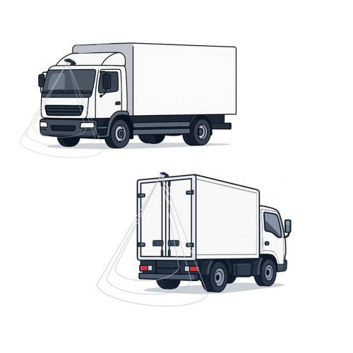 Použitie AHD kamery 4PIN na montáž na prednú alebo zadnú hranu kabíny