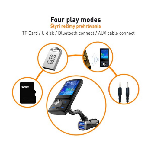 Použitie FM Transmitra s USB, Bluetooth, Handsfree, Voltmetrom