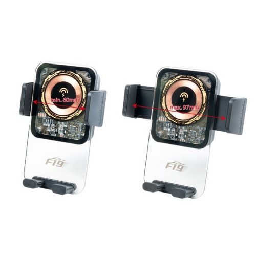 Rozmery držiaka telefónu s 15W QI indukčnou nabíjačkou