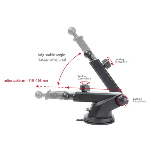 Možnosti natáčania držiaka telefónu s 15W QI indukčnou nabíjačkou