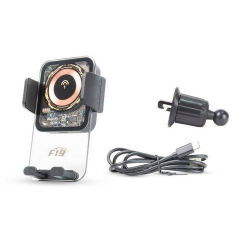 Úchyt do mriežky držiaka telefónu s 15W QI indukčnou nabíjačkou